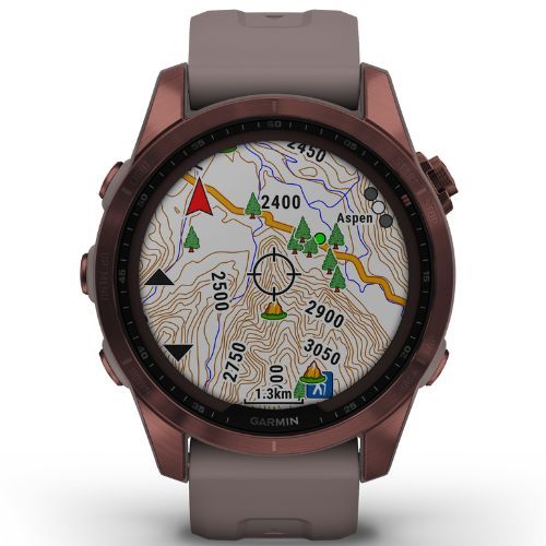 Zegarek Garmin Fenix 7S Sapphire Solar Hrm Elevate Ox brązowy 010-02539-29
