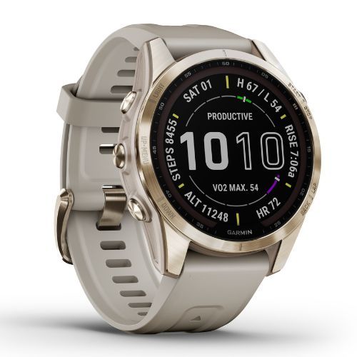 Zegarek Garmin Fenix 7S Sapphire Solar Hrm Elevate Ox złoty 010-02539-21