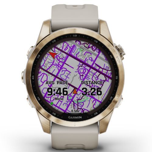 Zegarek Garmin Fenix 7S Sapphire Solar Hrm Elevate Ox złoty 010-02539-21