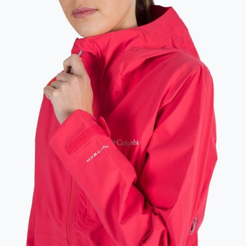 Kurtka przeciwdeszczowa damska Columbia Omni-Tech Ampli-Dry red hibiscus
