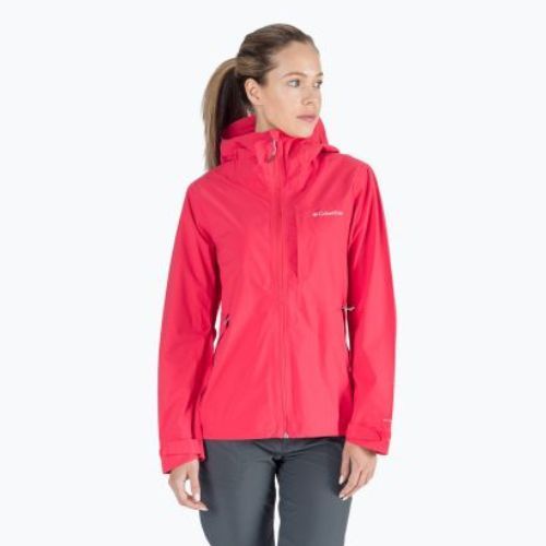 Kurtka przeciwdeszczowa damska Columbia Omni-Tech Ampli-Dry red hibiscus