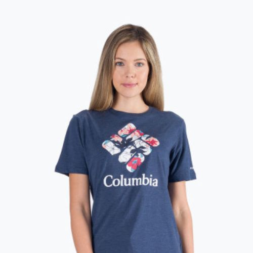 Koszulka trekkingowa damska Columbia Bluebird Day Relaxed nocturnal heather/lakeshore flora
