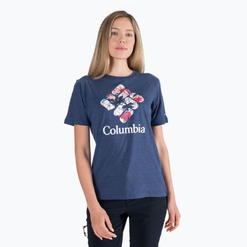 Koszulka trekkingowa damska Columbia Bluebird Day Relaxed nocturnal heather/lakeshore flora