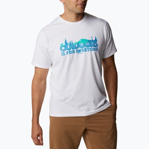 Koszulka trekkingowa męska Columbia Sun Trek white/all for outdoors graphic