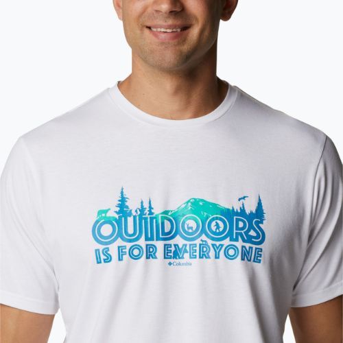 Koszulka trekkingowa męska Columbia Sun Trek white/all for outdoors graphic