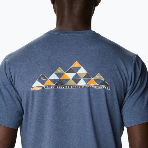 Koszulka trekkingowa męska Columbia Tech Trail Graphic dark mountain heather/summits 7 graphic
