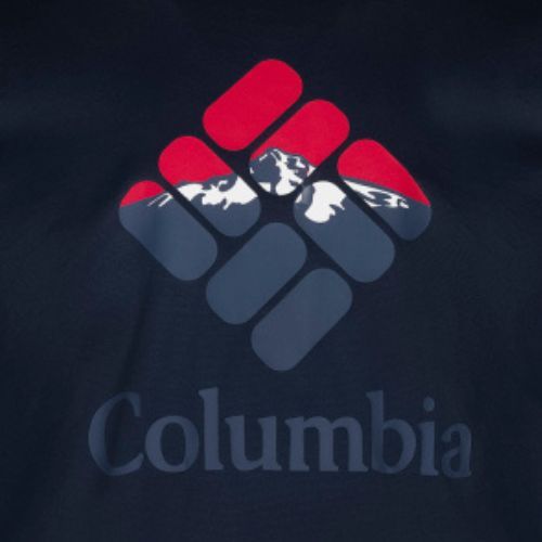 Koszulka trekkingowa męska Columbia Zero Ice Cirro collegiate navy/hood nightscape graphic