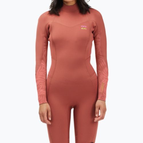 Pianka do pływania damska Billabong 3/2 mm Synergy Back Zip red clay