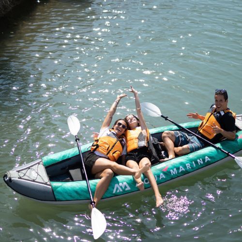 Kajak pompowany 3-osobowy Aqua Marina Laxo Recreational Kayak 12'6" dark green