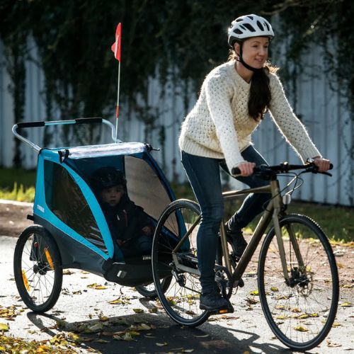 Przyczepka rowerowa dwuosobowa Thule Coaster XT Bike Trailer+Stroll czarna 10101810