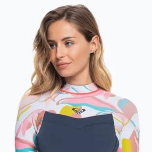 Pianka do pływania damska ROXY 2/2 mm Syncro Back Zip Springsuit Qlock jet gry/coral flme/temple gold