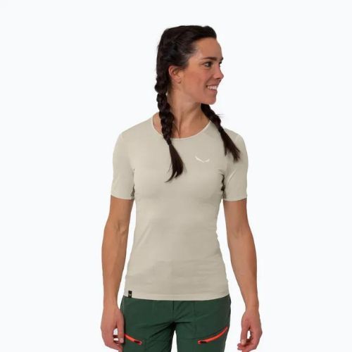 Koszulka trekkingowa damska Salewa Puez Graphic 2 Dry oatmeal melange