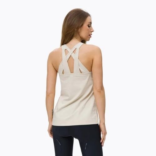Koszulka wspinaczkowa damska Salewa Lavaredo Hemp Print Tank oatmeal