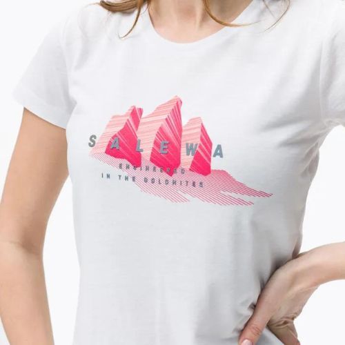 Koszulka trekkingowa damska Salewa Lines Graphic Dry optical white