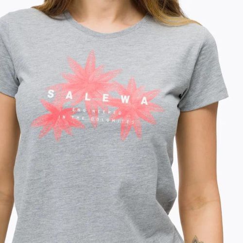 Koszulka trekkingowa damska Salewa Lines Graphic Dry heather grey melange/flowers