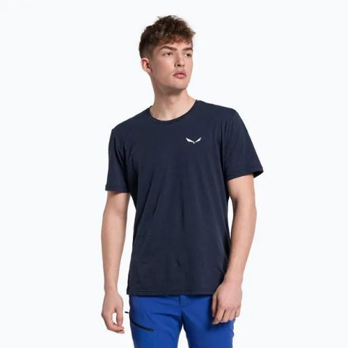 Koszulka trekkingowa męska Salewa Alpine Hemp Logo navy blazer