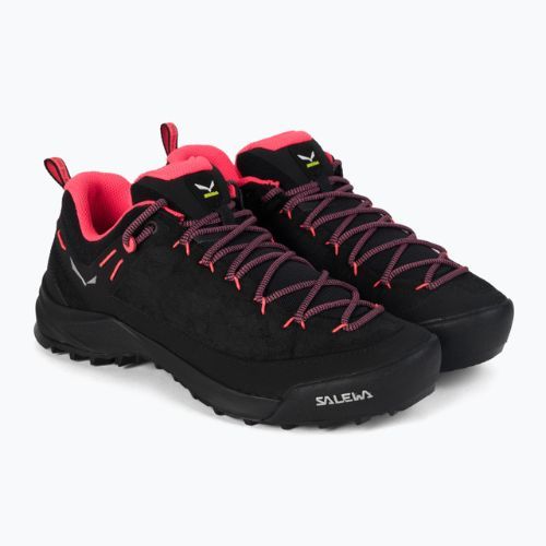 Buty podejściowe damskie Salewa Wildfire Leather black/fluo coral