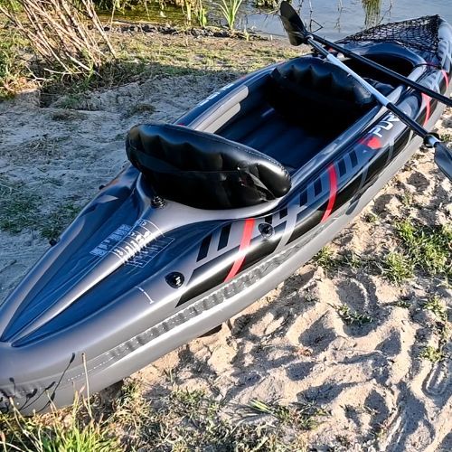 Kajak pompowany wysokociśnieniowy 2-osobowy Pure4Fun XPRO Kayak 3.0 grey/black/red/white