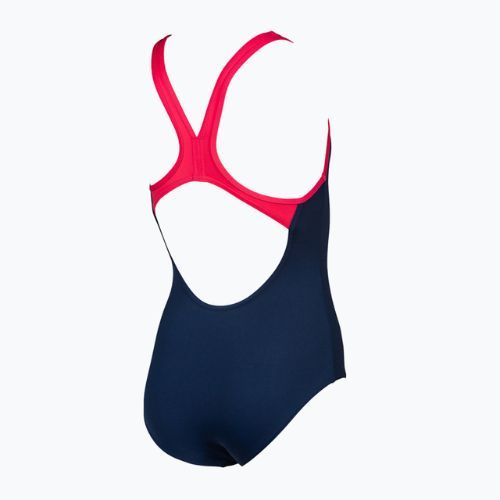 Strój pływacki jednoczęściowy dziecięcy arena Biglogo Swim Pro Back One Piece navy/freak rose