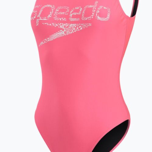 Strój pływacki jednoczęściowy damski Speedo Logo Deep U-Back fluo pink