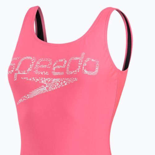 Strój pływacki jednoczęściowy damski Speedo Logo Deep U-Back fluo pink