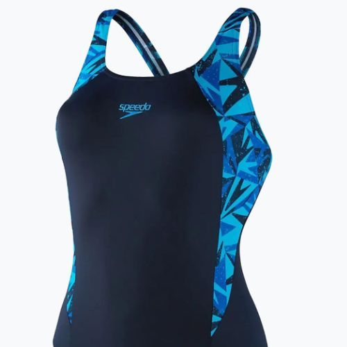 Strój pływacki jednoczęściowy damski Speedo Hyperboom Splice Muscleback true navy/blueflame/pool