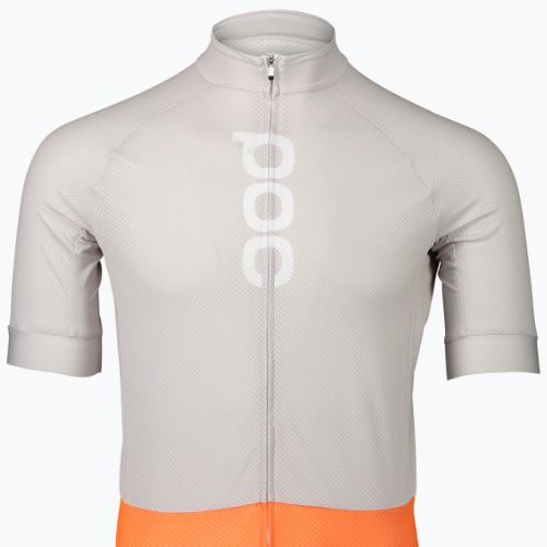 Koszulka rowerowa męska POC Essential Road Logo granite grey/zink orange