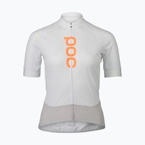 Koszulka rowerowa damska POC Essential Road Logo hydrogen white/granite grey