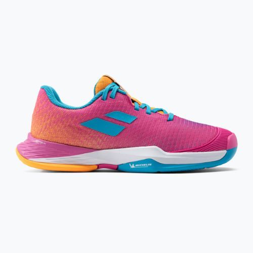 Buty do tenisa dziecięce Babolat 21 Jet Mach 3 AC Jr hot pink