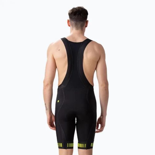 Spodenki rowerowe męskie Alé Strada Bibshorts black/fluo yellow