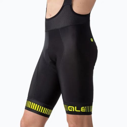 Spodenki rowerowe męskie Alé Strada Bibshorts black/fluo yellow