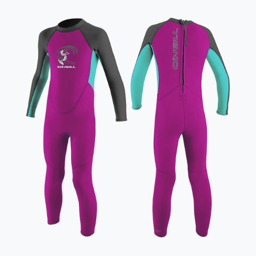Pianka do pływania dziecięca O'Neill Toddler Reactor-2 2 mm Back Zip Full berry/light aqua/graphite