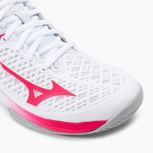 Buty do tenisa damskie Mizuno Wave Exceed Tour 4 AC white/rose red/nimbus cloud