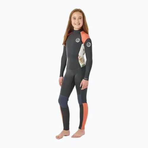 Pianka do pływania dziecięca Rip Curl Dawn Patrol 3/2 mm E-Stitch Back Zip charcoal