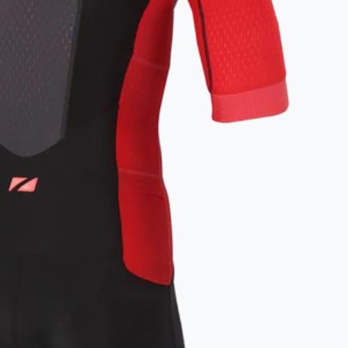 Kombinezon triathlonowy męski ZONE3 Aquaflo+ Full Zip Trisuit black/red