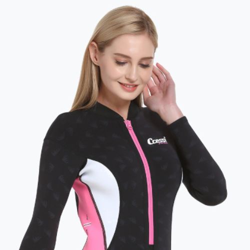 Strój neoprenowy jednoczęściowy damski Cressi Termico L/SL 2 mm black/pink/white