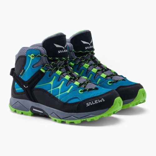 Buty trekkingowe dziecięce Salewa Alp Trainer Mid GTX blue danube/fluo green