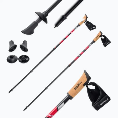 Kije nordic walking Viking Kube Pro red