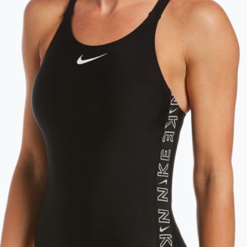 Strój pływacki jednoczęściowy damski Nike Logo Tape Fastback 2022 black