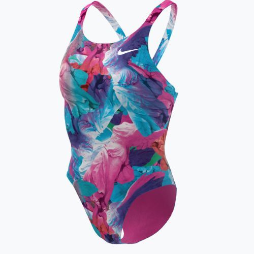 Strój pływacki jednoczęściowy damski Nike Multiple Print Fastback purple