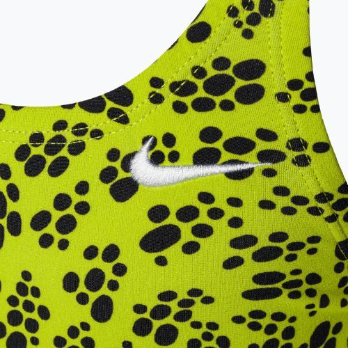 Strój pływacki jednoczęściowy dziecięcy Nike Hydrastrong Muliple Prints atomic green