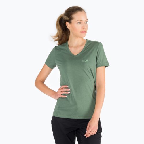Koszulka trekkingowa damska Jack Wolfskin Crosstrail Tomen hedge green