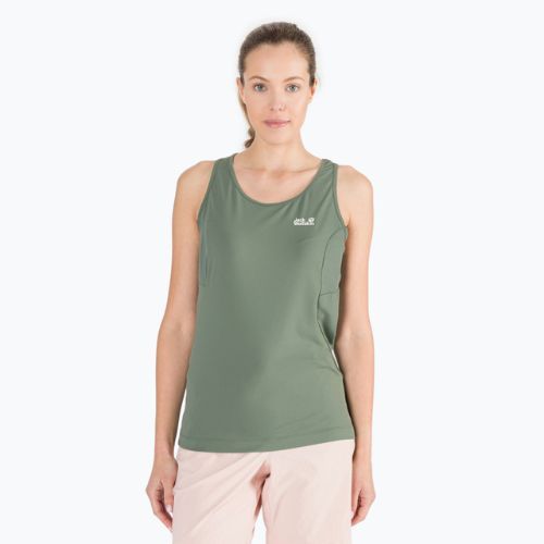 Koszulka trekkingowa damska Jack Wolfskin Narrows Tank hedge green