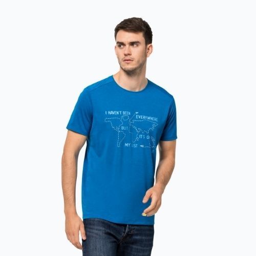 Koszulka trekkingowa męska Jack Wolfskin Pack & Go Travel blue pacific