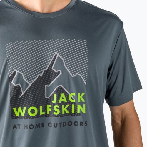 Koszulka trekkingowa męska Jack Wolfskin Peak Graphic storm grey