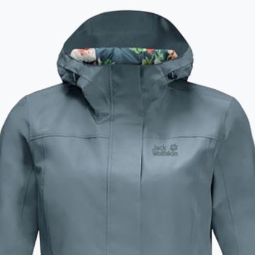 Płaszcz przeciwdeszczowy damski Jack Wolfskin Cape York Paradise teal grey