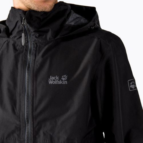 Kurtka przeciwdeszczowa męska Jack Wolfskin Evandale black