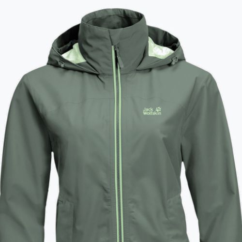 Kurtka przeciwdeszczowa damska Jack Wolfskin Evandale hedge green