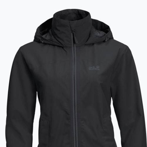 Kurtka przeciwdeszczowa damska Jack Wolfskin Evandale black