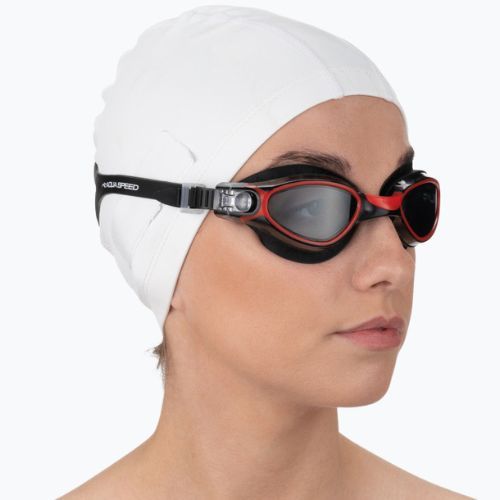 Okulary do pływania AQUA-SPEED Calypso czerwone/czarne